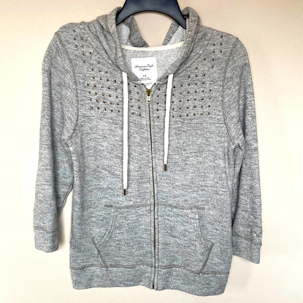 American Eagle Studded Zip Up Hoodie